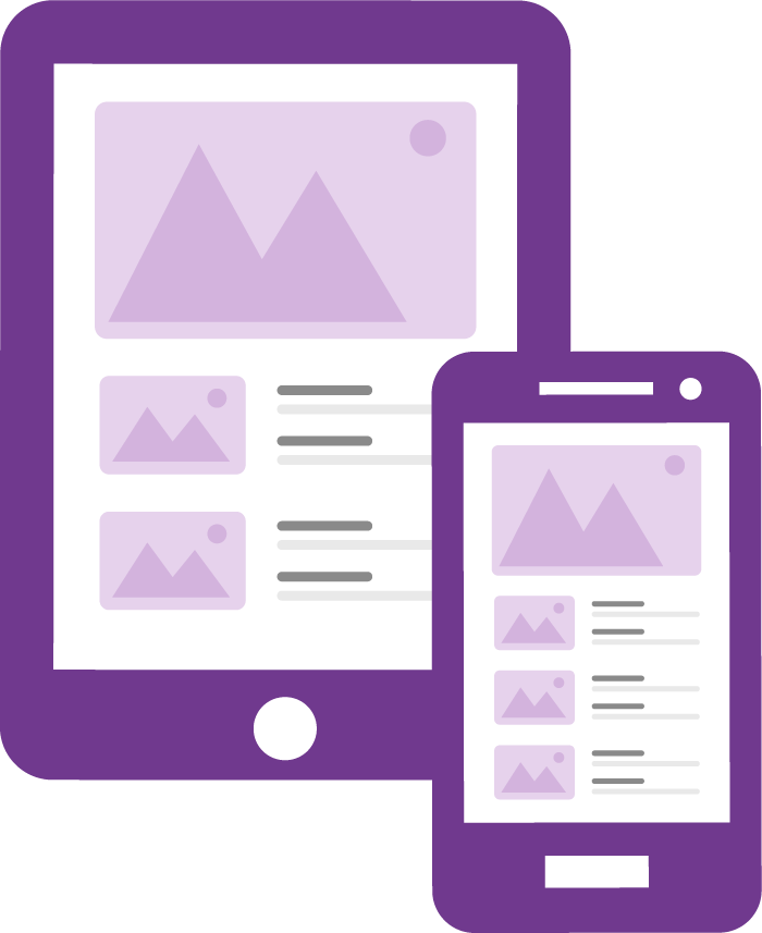Responsive Canvas App interface on a tablet and smartphone