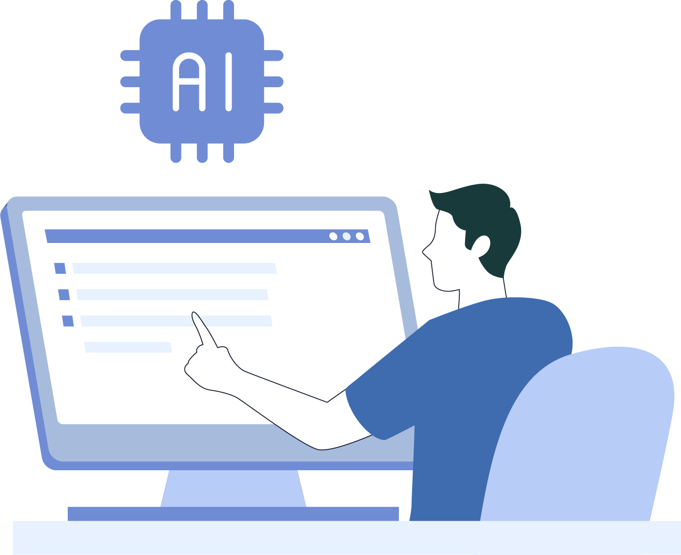 Developer using AI while creating code for a business application