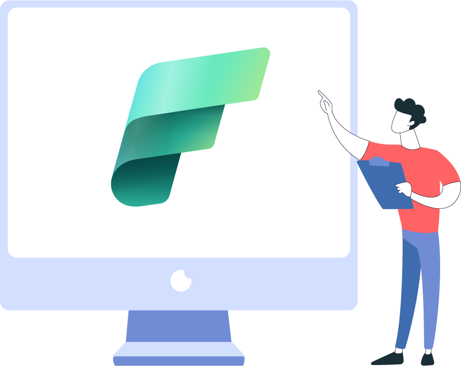 Illustration of Microsoft Fabric as a unified data and analytics platform for small and medium-sized businesses.
